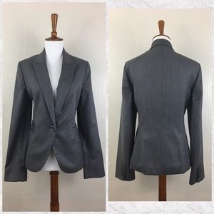 Anne Klein Pinstripe 1 Button Stretch Blazer
